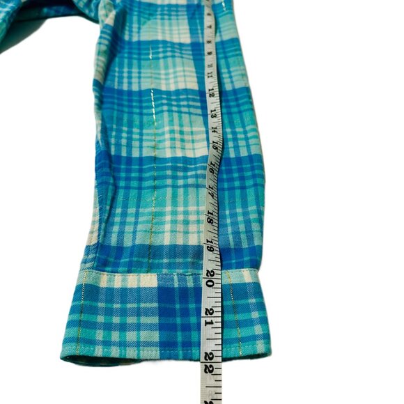 Talbots Metallic Flannel Modern Classic Shirt MP – Blue Lagoon Plaid – Pre-Owned - Picture 6 of 11